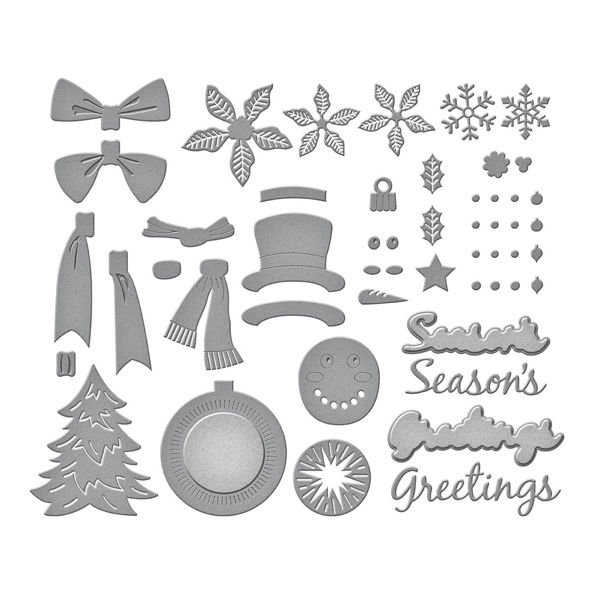 Spellbinderschristmas Wreath Add-ons Etched Dies From the Beautiful Wreaths Collection