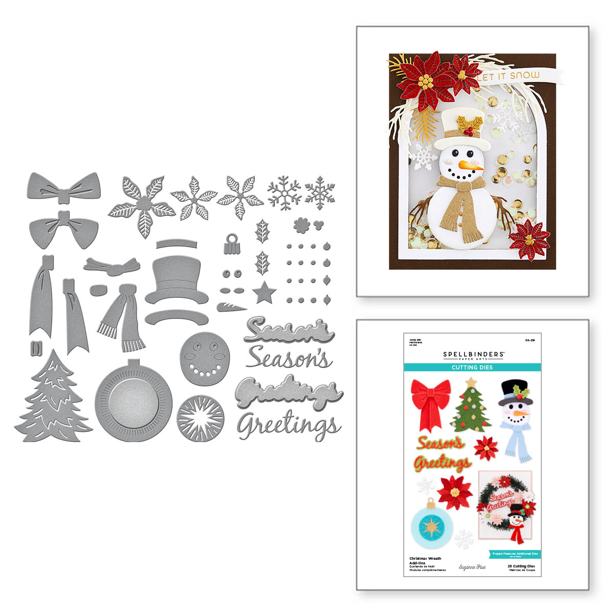 Spellbinderschristmas Wreath Add-ons Etched Dies From the Beautiful Wreaths Collection