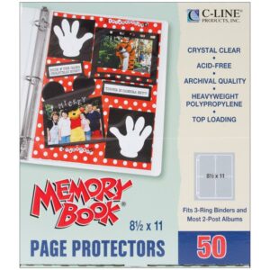 MEMORY BOOK 8.5X11 PAGE PROTECTORES 50PK