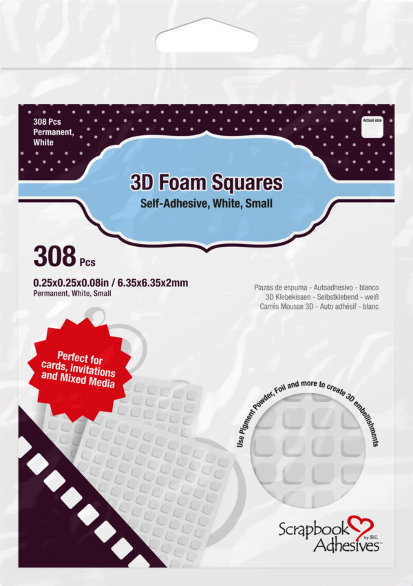 Scrapbook Adhesives 3-D Foam Squares White Small