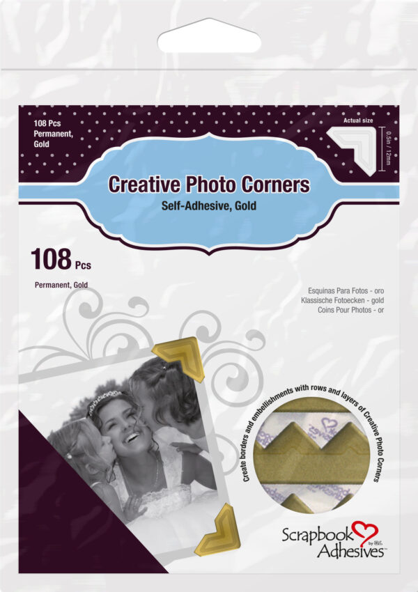 Scrapbook Adhesives Classic Paper Corners Gold 108