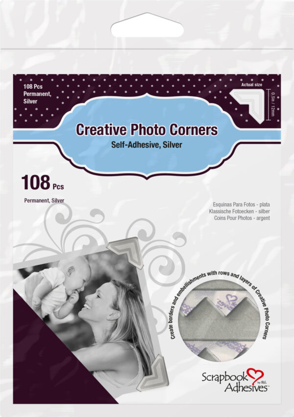 SCRAPBOOK ADHESIVES CLASSIC PAPER CORNERS SILVER 108