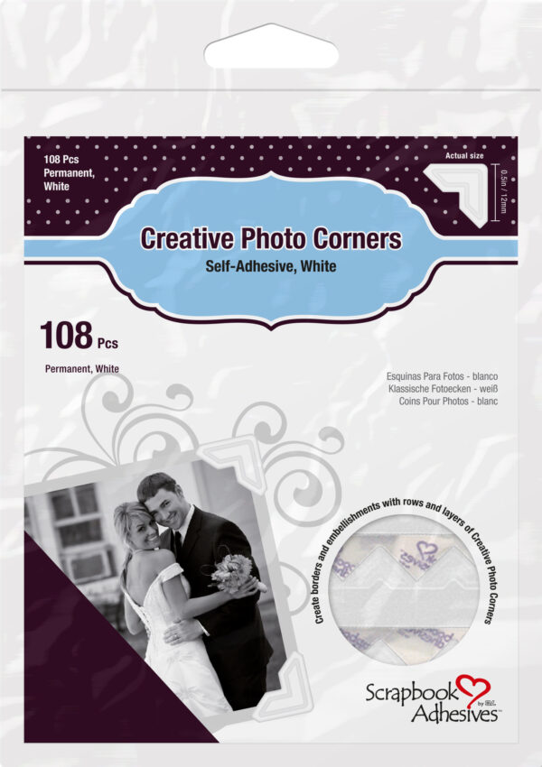 Scrapbook Adhesives Classic Paper Corners White 126