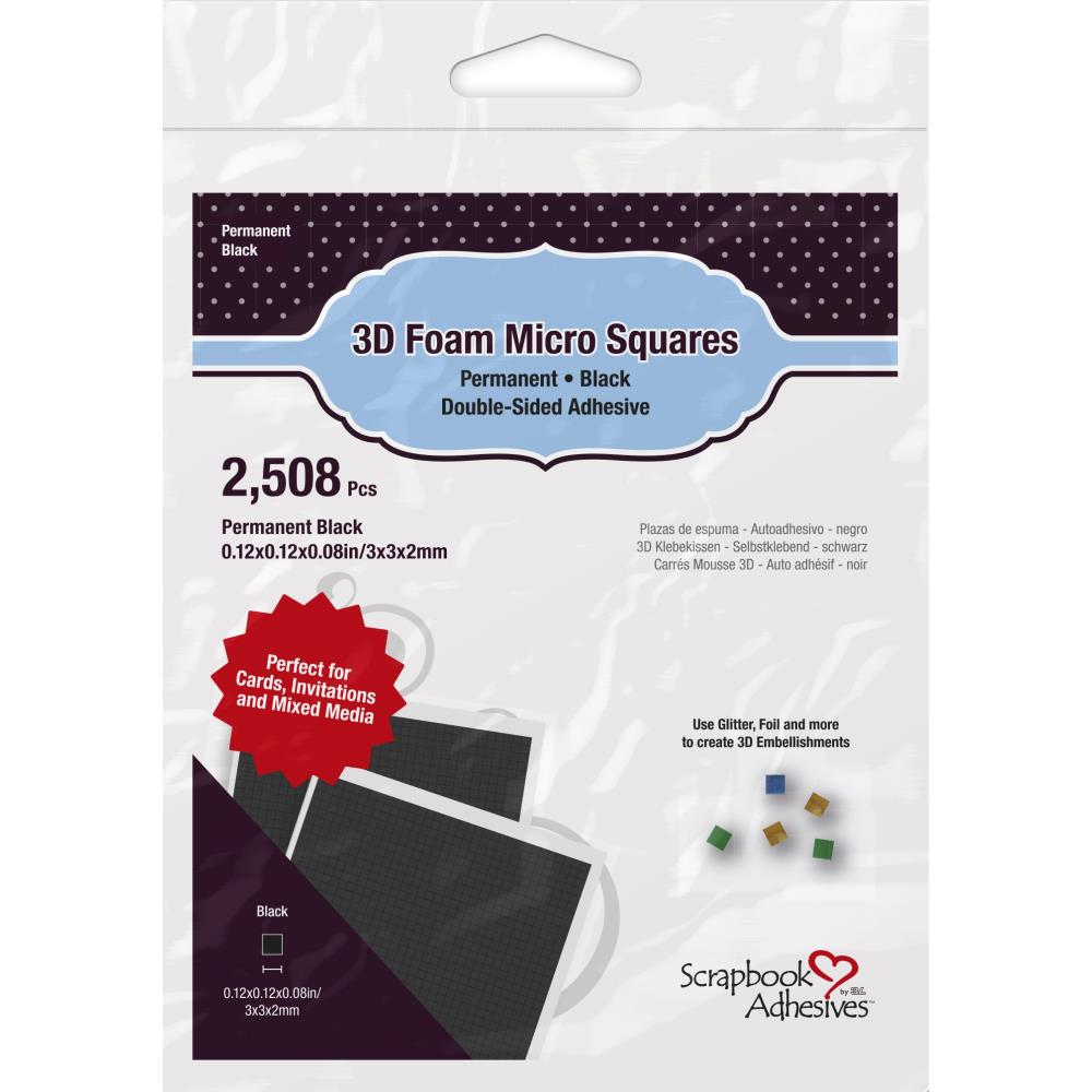 Scrapbook Adhesives 3-D Foam Squares Black Micro