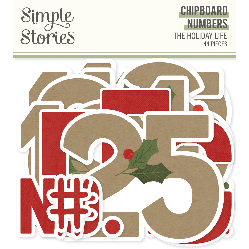 Simple Stories the Holiday Life Chipboard Numbers