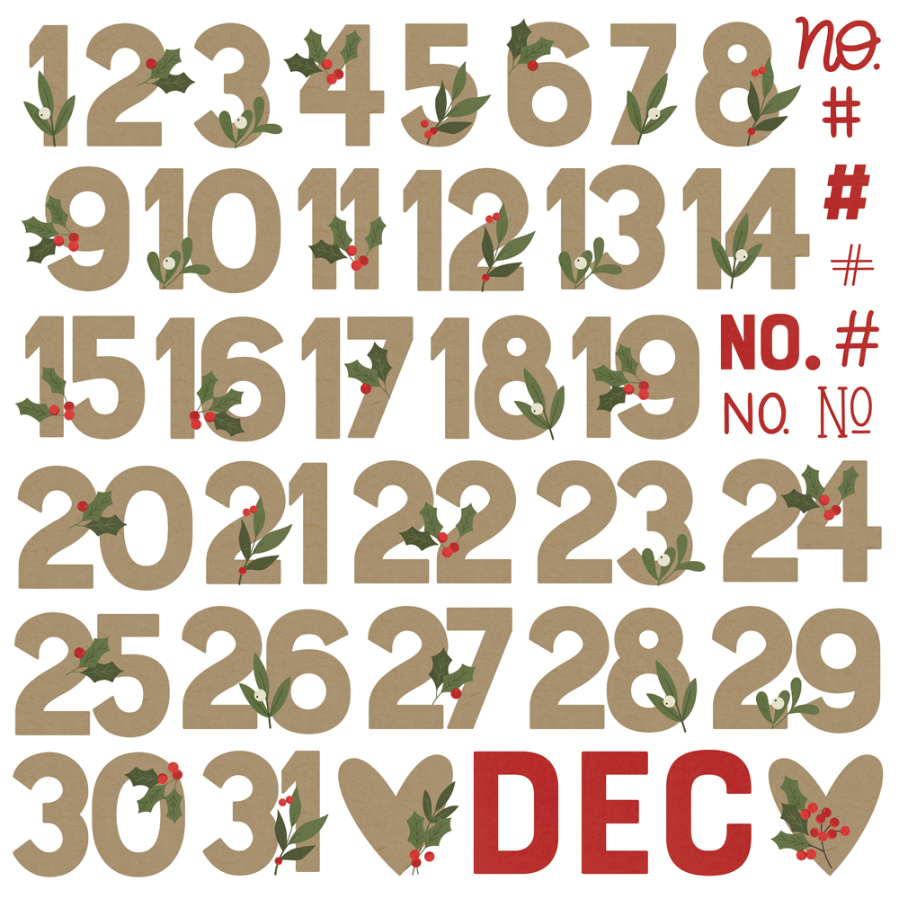 Simple Stories the Holiday Life Chipboard Numbers