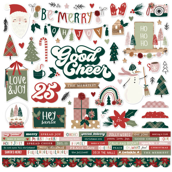 Simple Stories Boho Christmas Cardstock Stickers