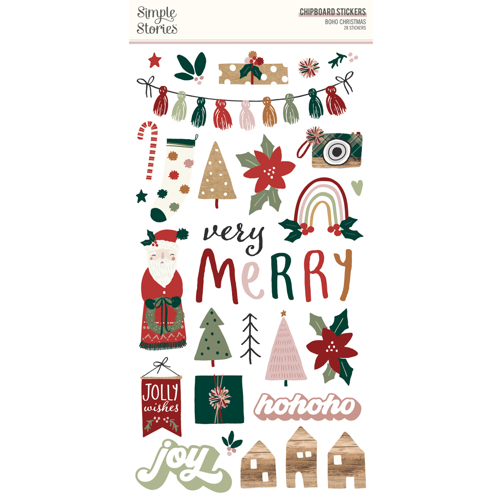 Simple Stories Boho Christmas 6X12 Chipboard