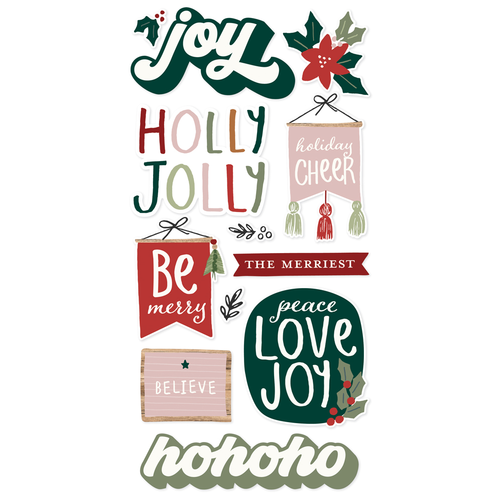 Simple Stories Boho Christmas Foam Stickers