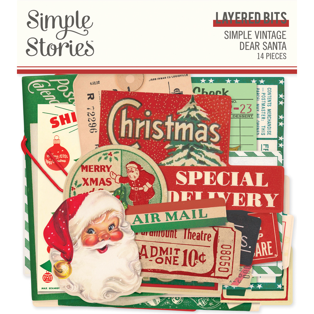 Simple Stories SV Dear Santa Layered Bits & Pieces