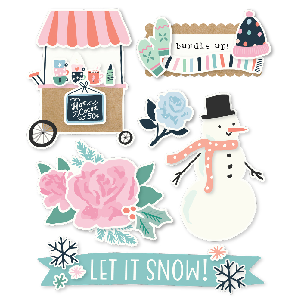 Simple Stories Winter Wonder Layered Chipboard