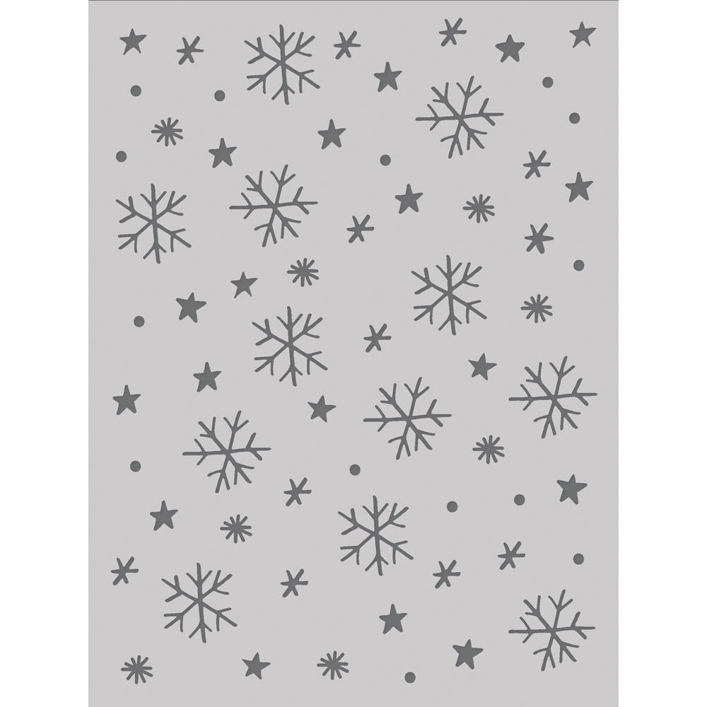 Simple Stories Winter Wonder 6X8 Stencil Snow Flurries