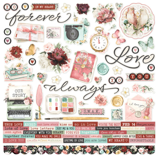 Simple Stories Simple Vintage Love Story Cardstock Stickers