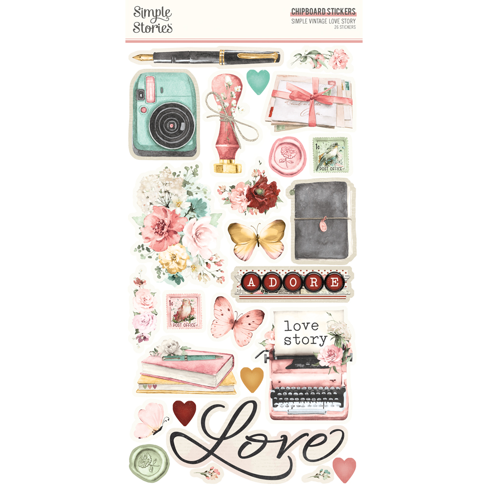 Simple Stories Simple Vintage Love Story 6X12 Chipboard