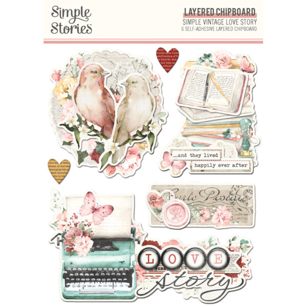Simple Stories Simple Vintage Love Story Layered Chipboard