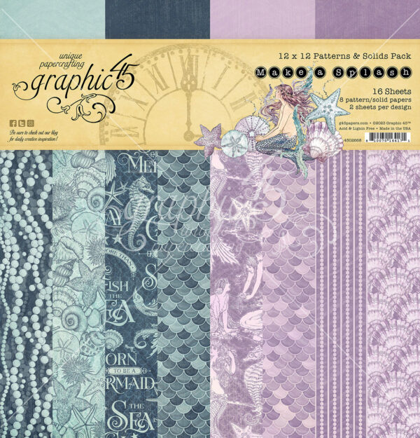 Graphic 45 Make A Splash 12X12 Patterns & Solid Collection