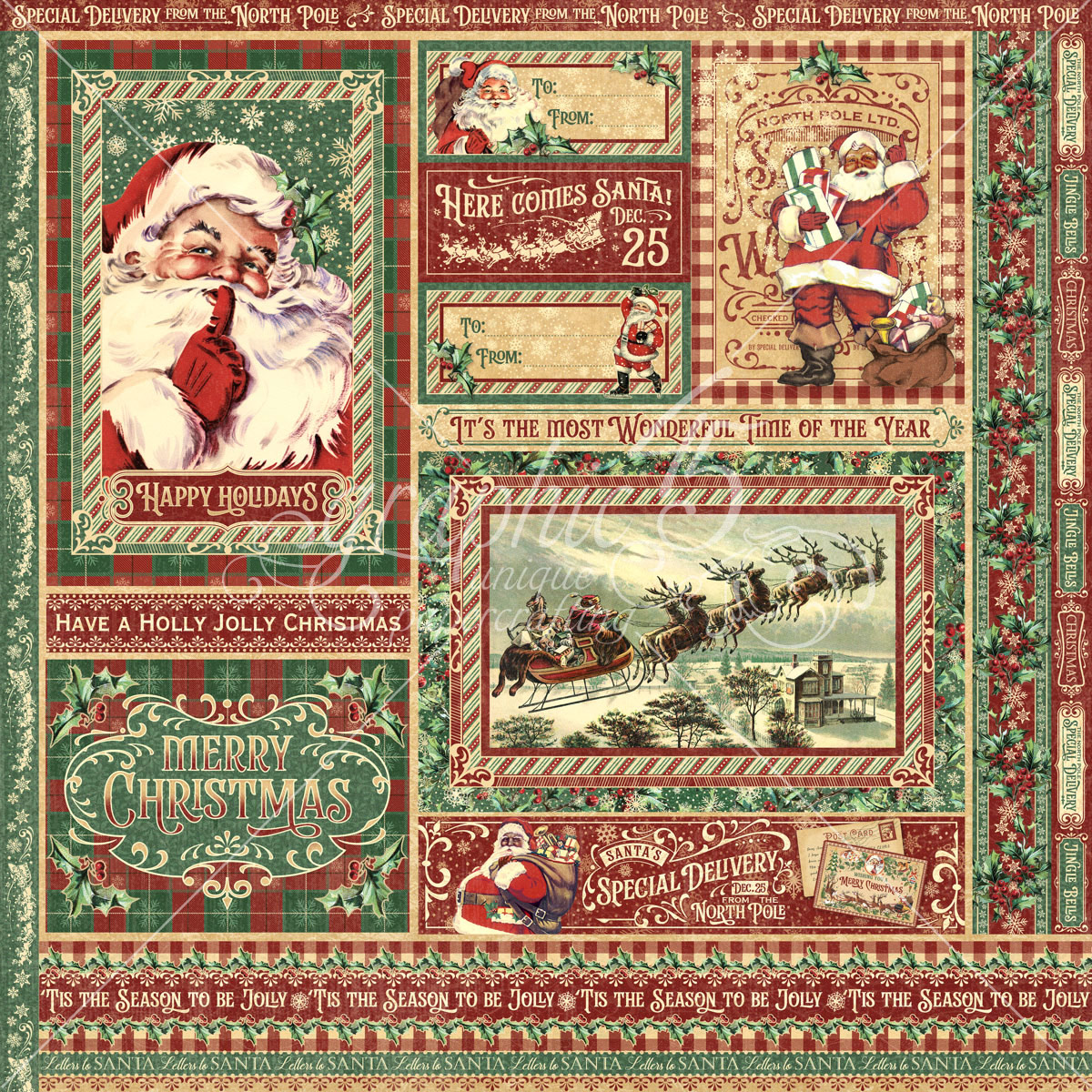 Graphic 45 Letters To Santa 12X12 Holly Jolly Express