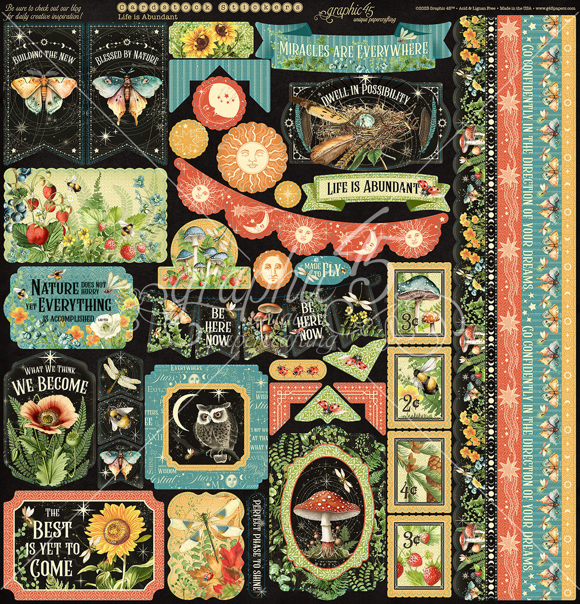 Graphic 45 Life Is Abundant 12X12 Collection Pack With Stickers