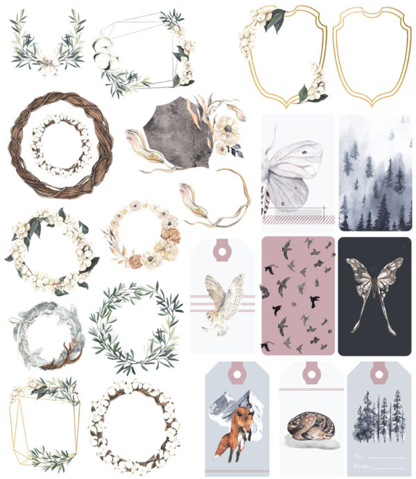 Fancy Pants Frosted Forest Cards & Tags Ephemera