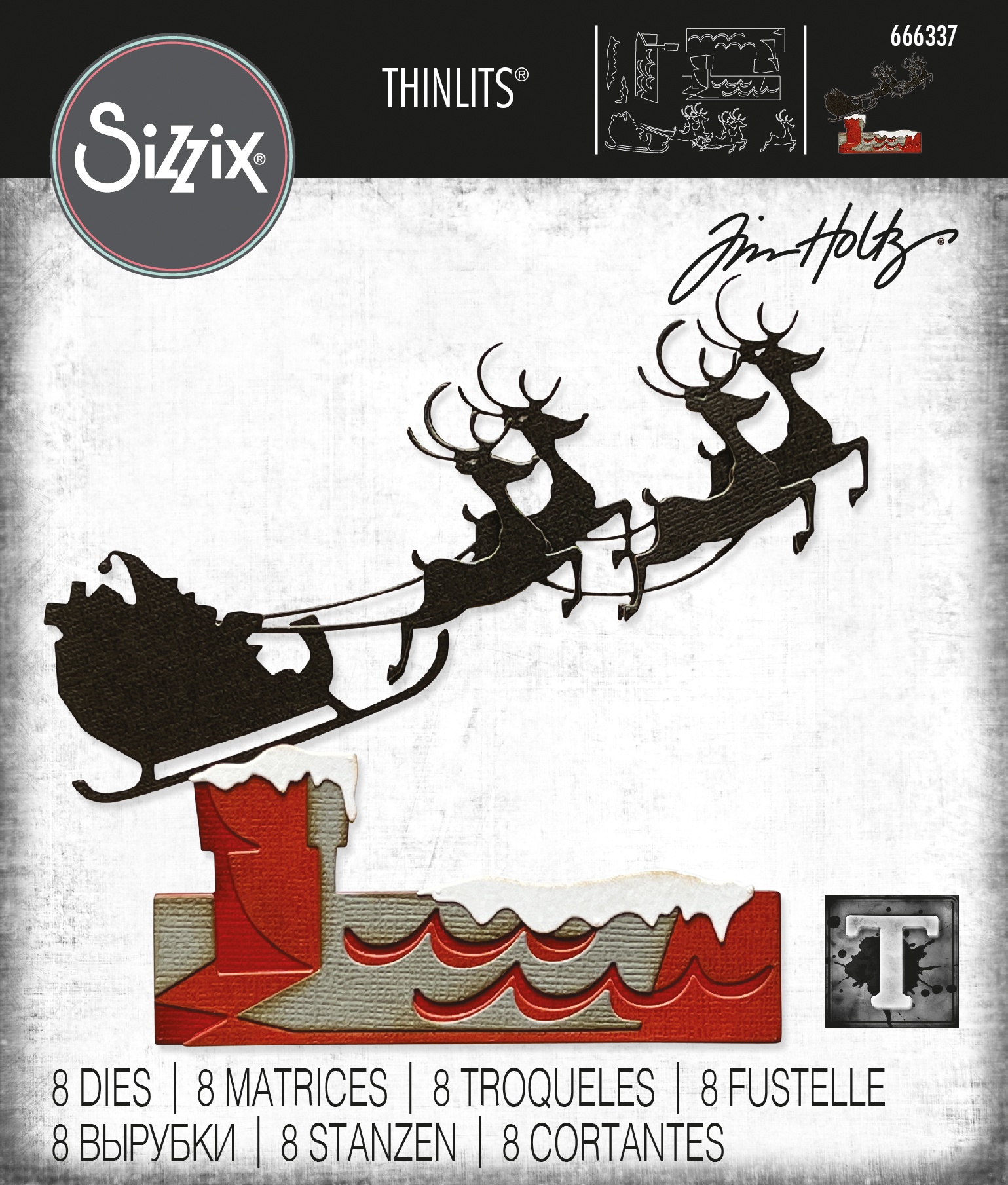 SIZZIX TIM HOLTZ DIE REINDEER SLEIGH