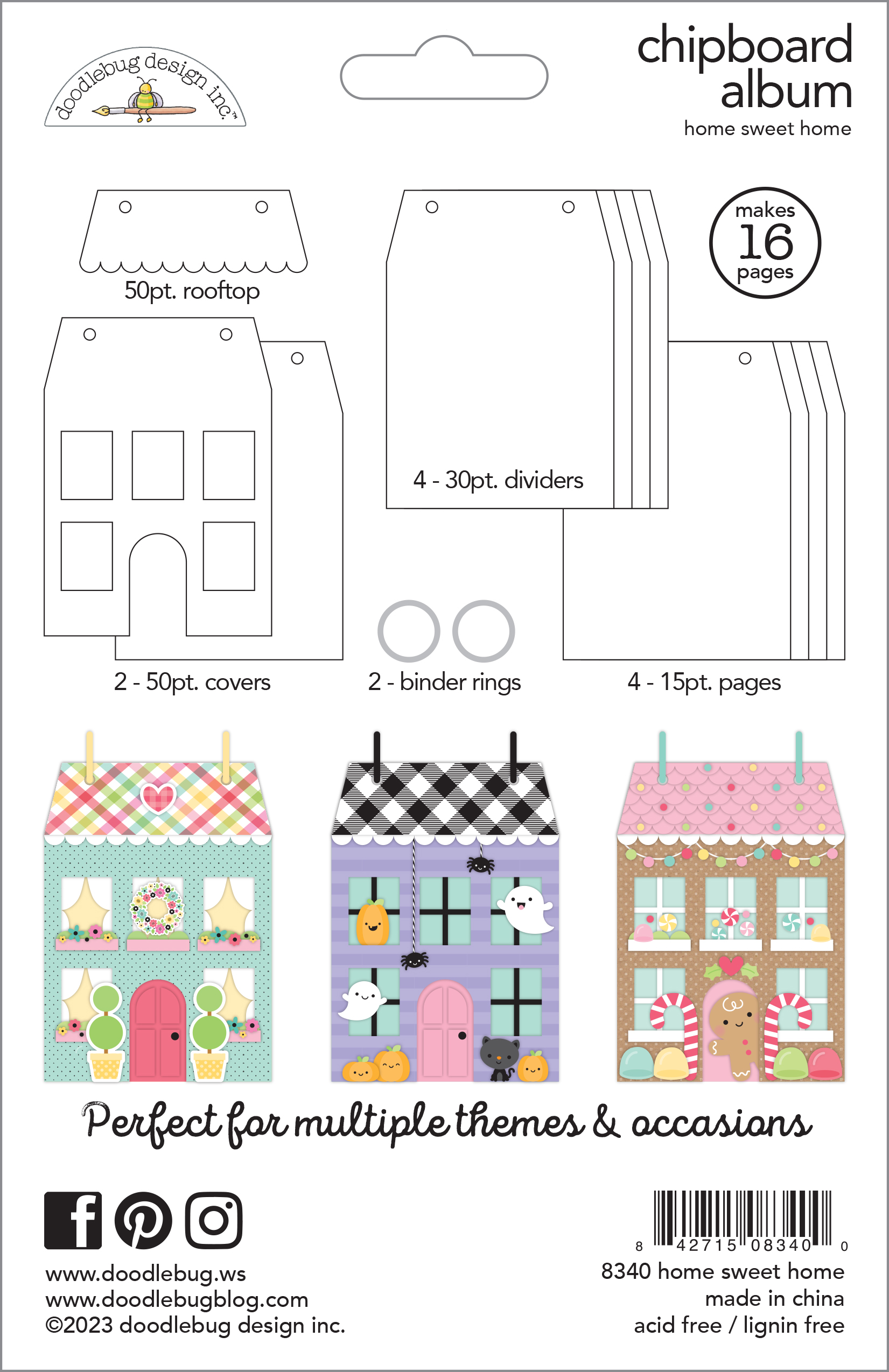 Doodlebug Sweet & Spooky Home Sweet Home Chipboard Album