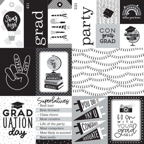 BELLA BOULEVARD CAP & GOWN 12X12 DAILY DETAILS