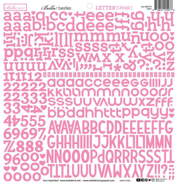 Bella Boulevard Letter Scramble Alpha Stickers Peep