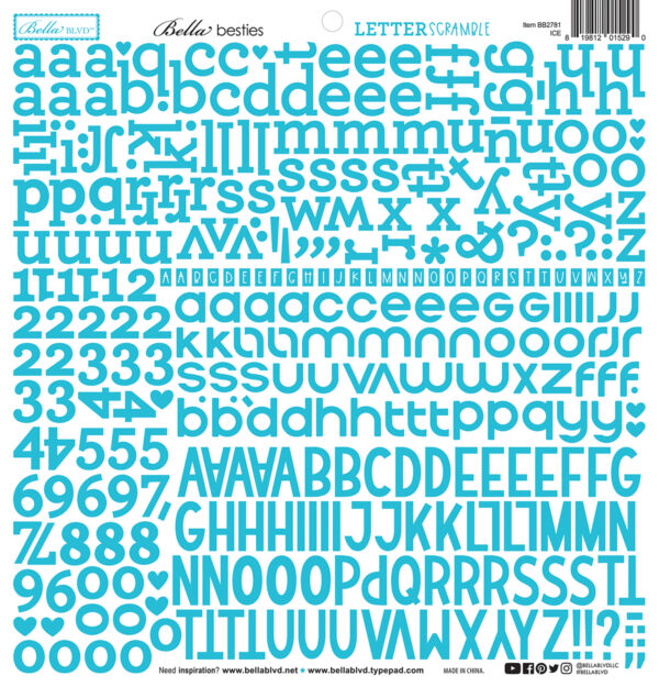 Bella Boulevard Letter Scramble Alpha Stickers Ice