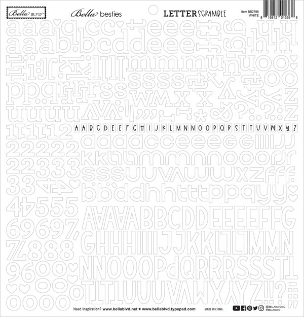 Bella Boulevard Letter Scramble Alpha Stickers White