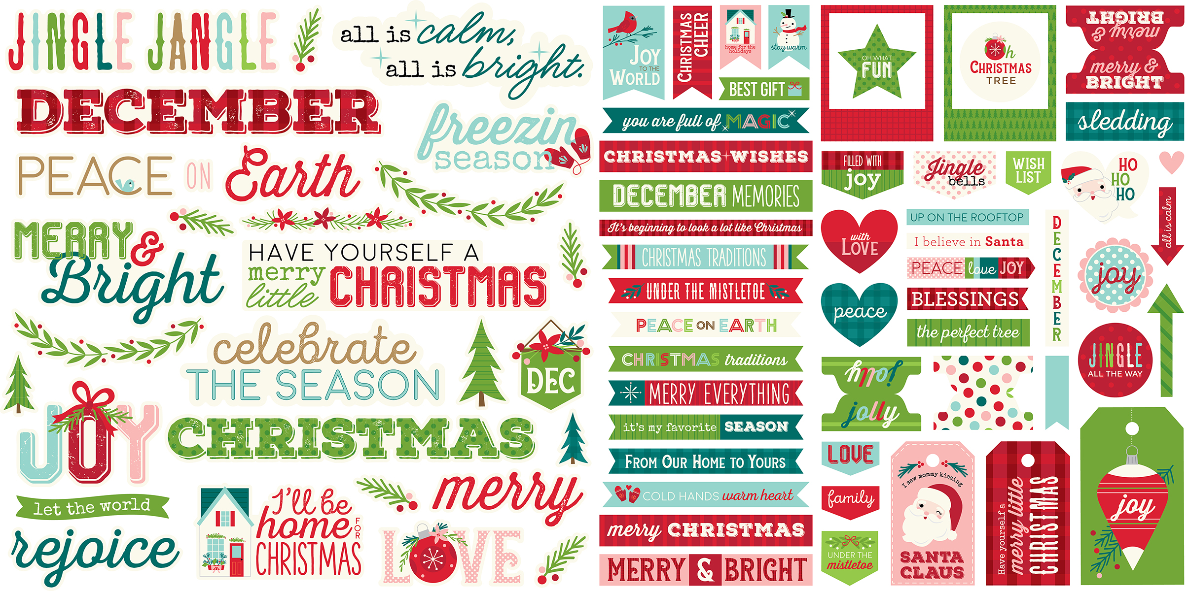 Bella Boulevard Merry Little Christmas Ephemera Words