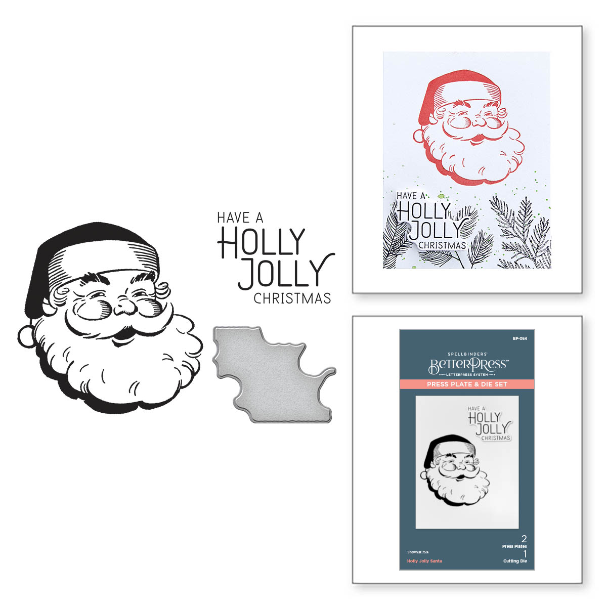 Spellbinders Betterpress Holly Jolly Santa