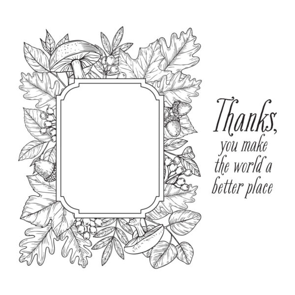 Spellbinders Betterpress Plate Autumn Frame Thanks