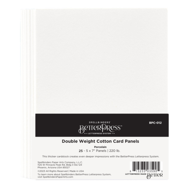 Spellbinders Betterpress A2 220 Lb Card Panel Porcelain