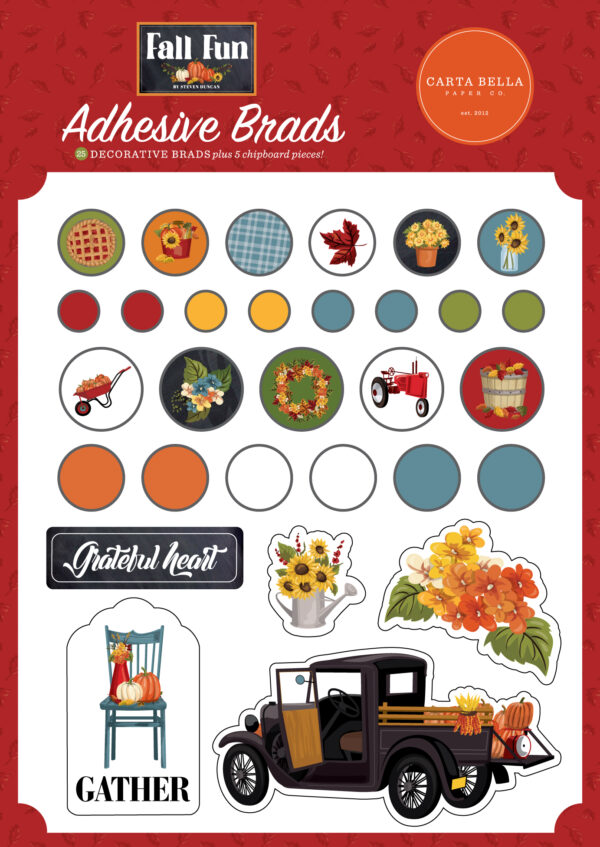 Carta Bella Fall Fun Adhesive Brads