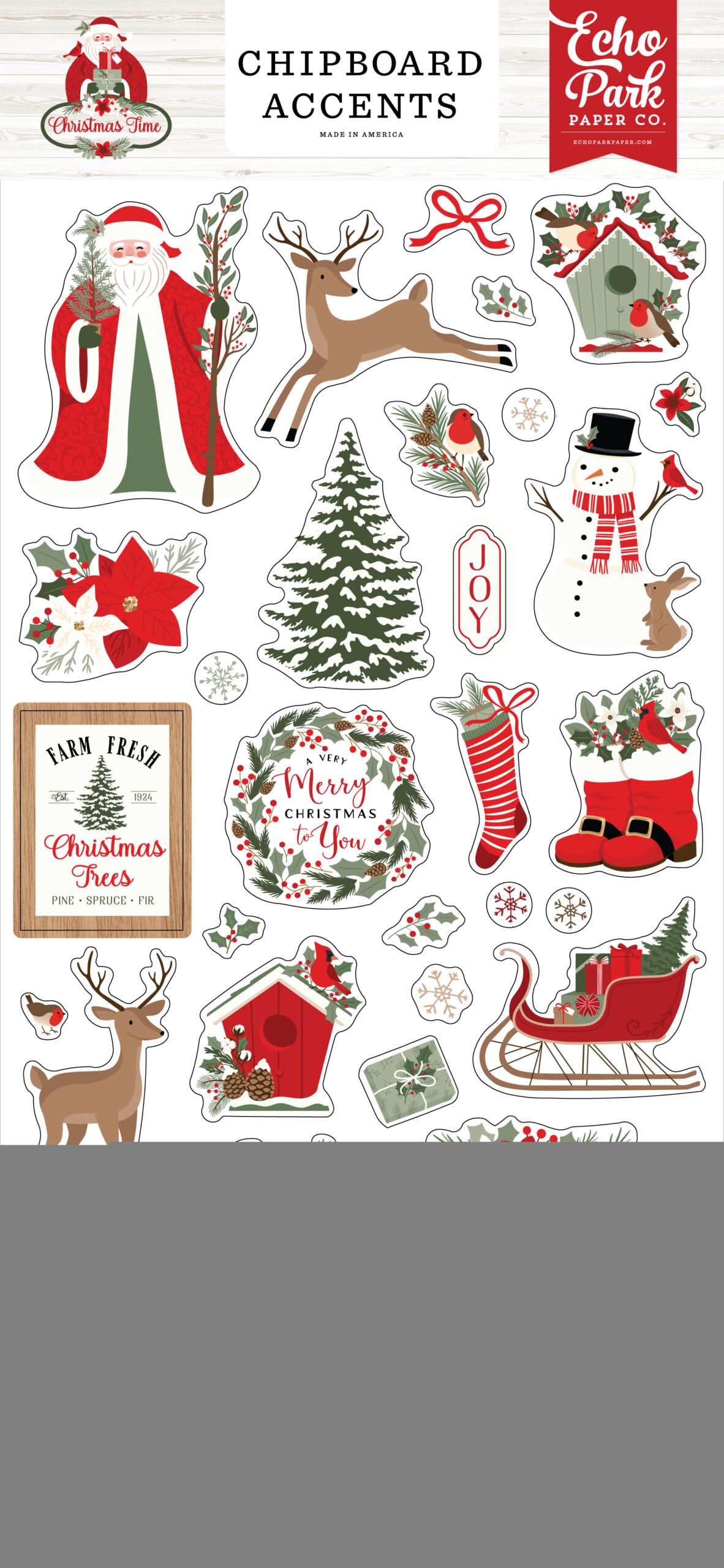 Echo Park Christmas Time 6X13 Chipboard Accents