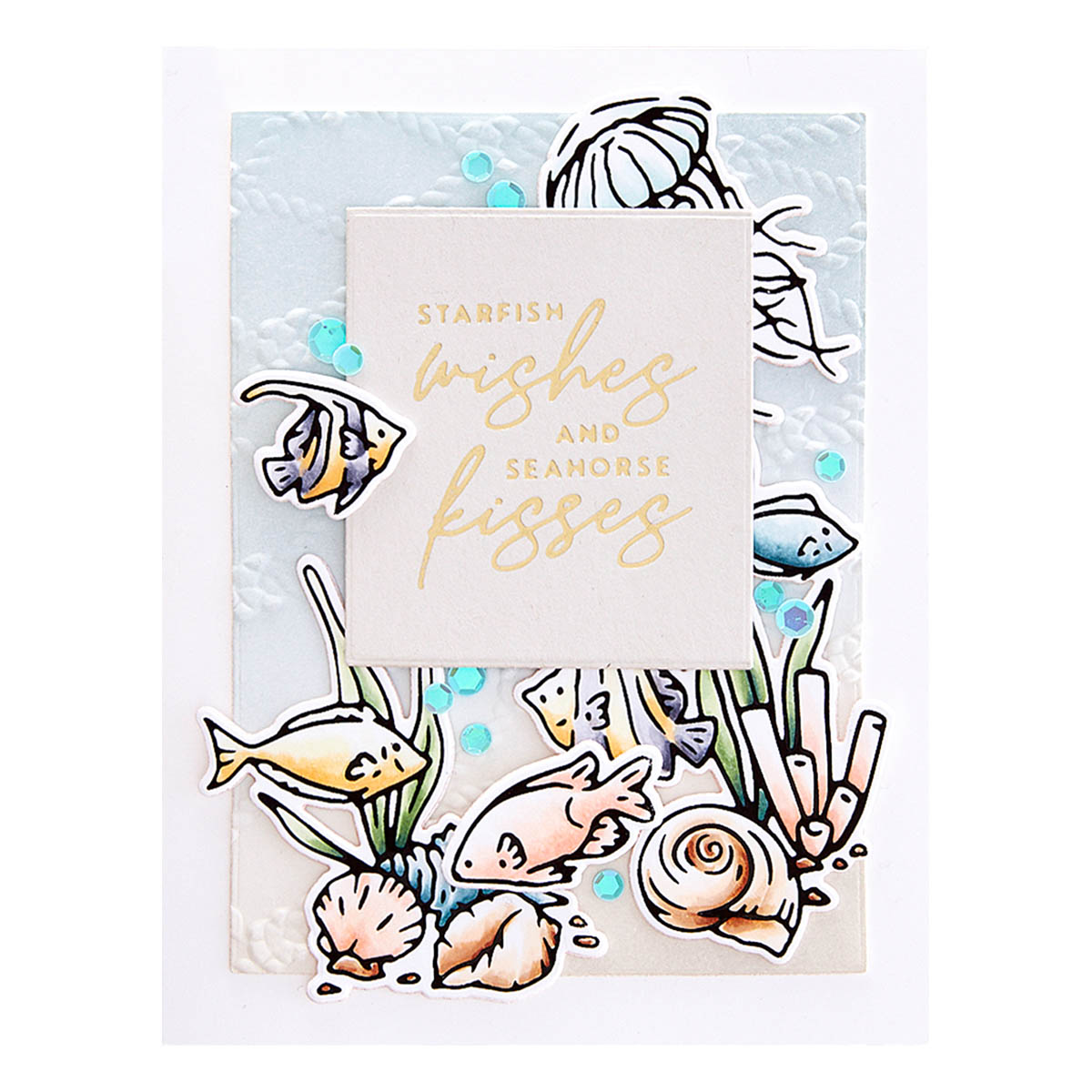 Spellbinders Foiling Plate & Die Seahorse Kisses Sentiments