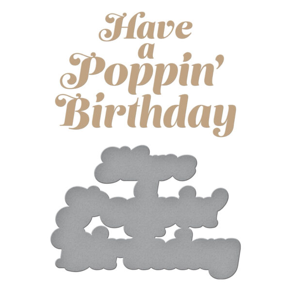 Spellbinders Foil Plate Glimmering Poppin' Birthday