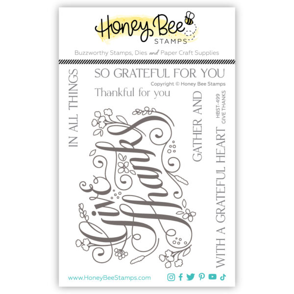 Honey Bee Give Thanks 4X5 Stamp Set