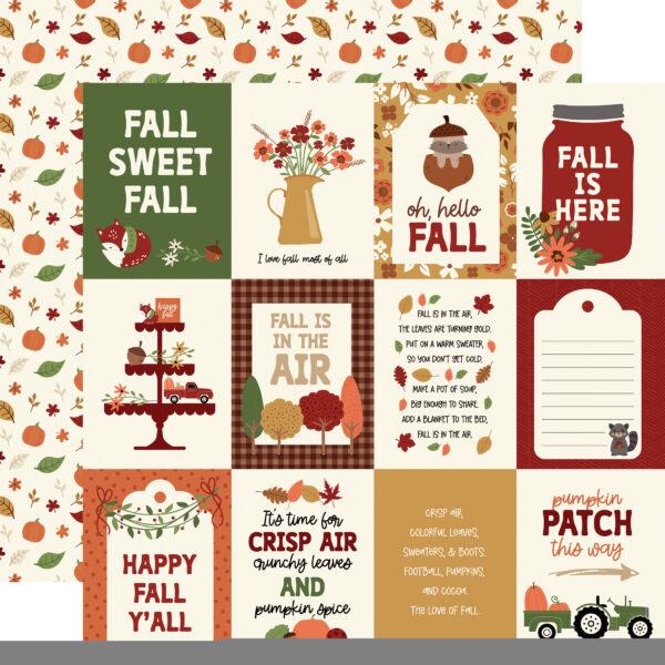 Echo Park I Love Fall 12X12 3X4 Journaling Cards
