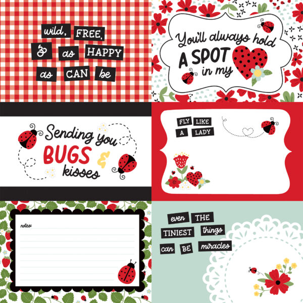 Echo Park Little Ladybug 12X12 6X4 Journaling Cards