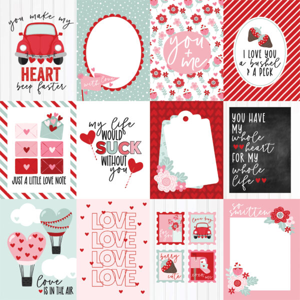 Echo Park Love Notes 12X12 3X4 Journaling Cards