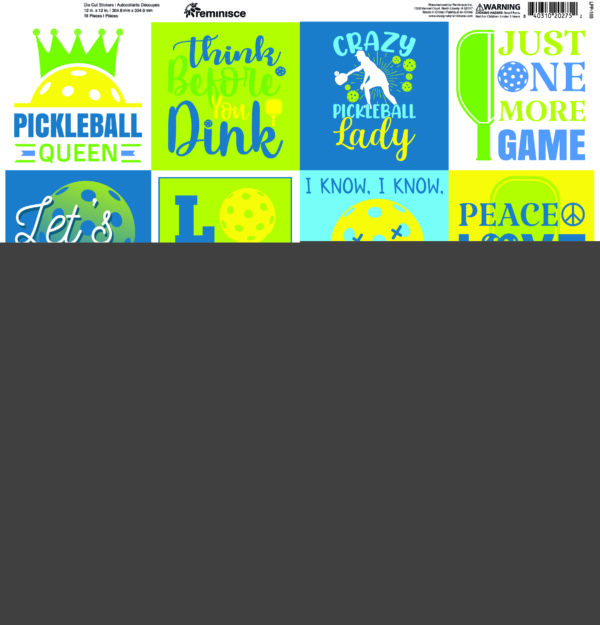 Reminicse Let's Play Pickleball Sticker