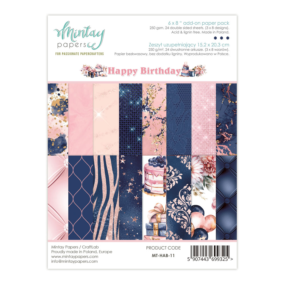 Mintay Happy Birthday 6 X 8 Add-on Paper