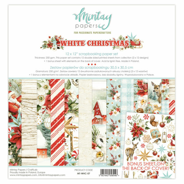 Mintay White Christmas Collection Kit - Scrapbook Super Station