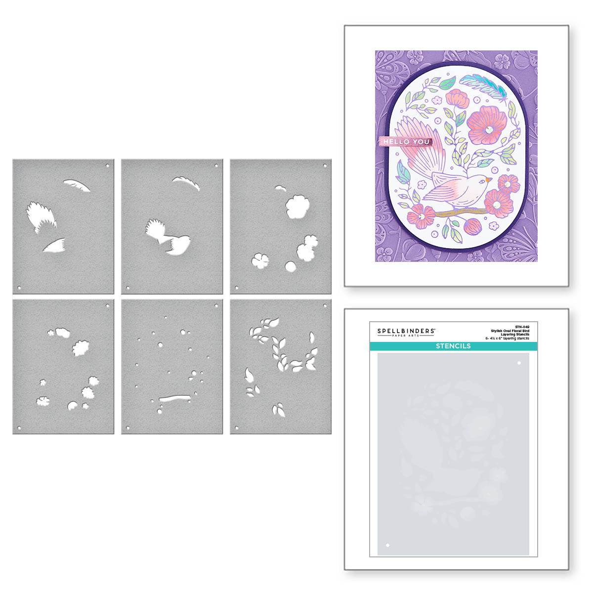 Spellbinders Stencil Stylish Oval Floral