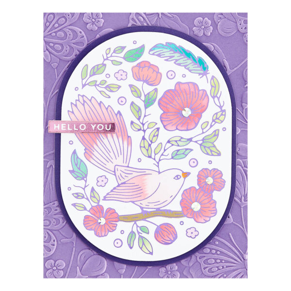 Spellbinders Stencil Stylish Oval Floral