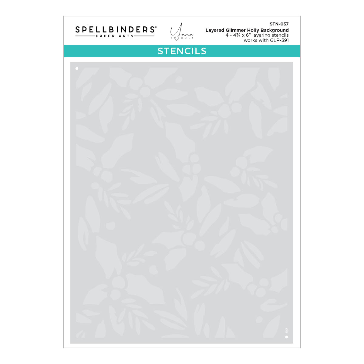 Spellbinders Stencil Glimmer Holly