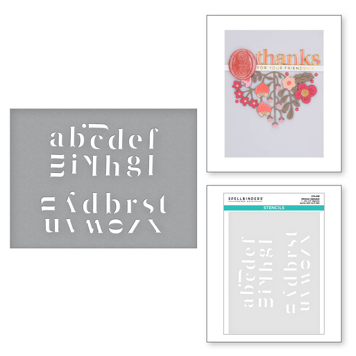 Spellbinders Stencil Glimmer Alphabet