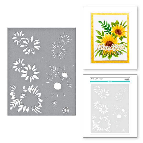 Spellbbinders Layered Sunflower Stencil From the Serenade of Autumn Collection