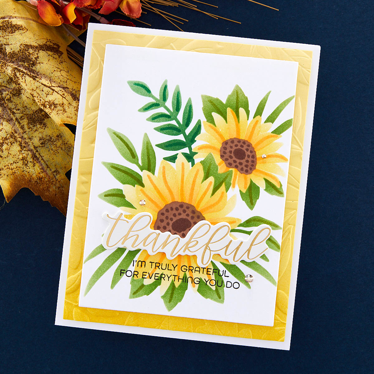 Spellbbinders Layered Sunflower Stencil From the Serenade of Autumn Collection